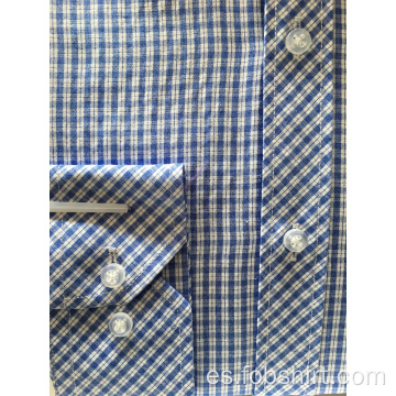 Camisa de negocios de tela teñida con hilo de algodón